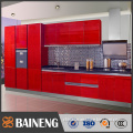 Modular mdf red rose wood veneer kitchen cabinet